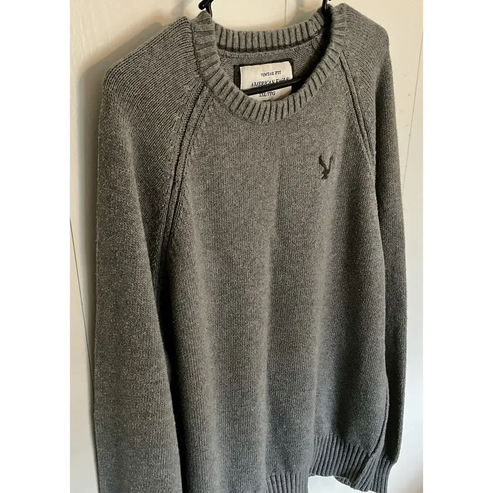 American Eagle Outfitters Vintage Fit Sweater Men’s Size XXL Gray Long Sleeve